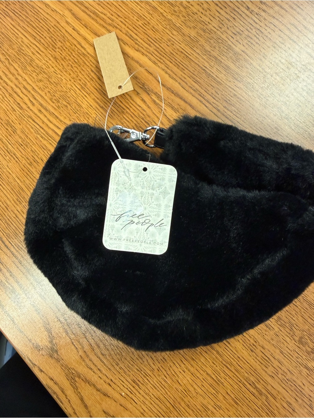Free People Black Faux Fur bag